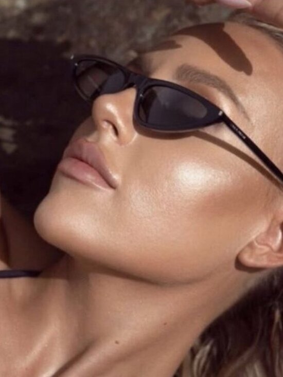 Saint Laurent SL703 001 Sunglasses Black Cat Eye Frame, Black Lenses